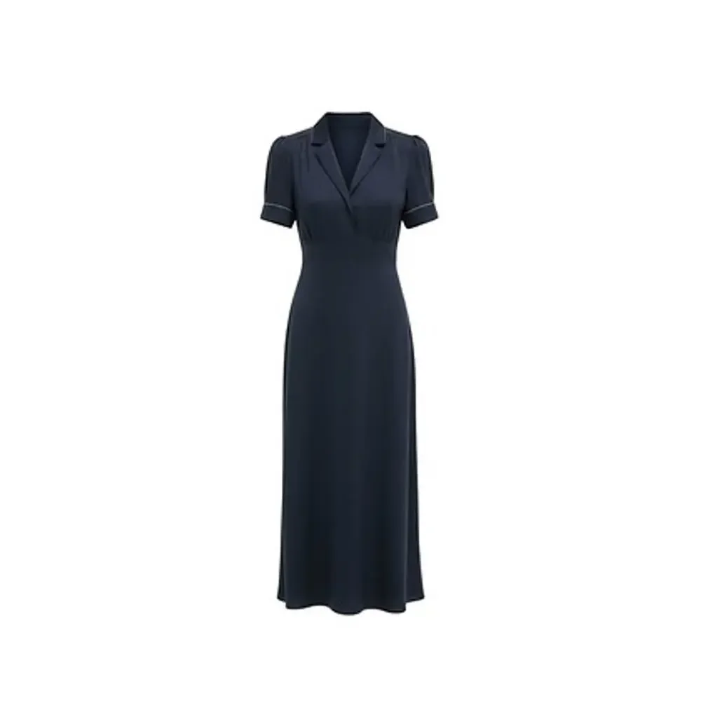 TUCKERNUCK Navy Satin Bellamy Dress Size M NWT Retail $268 Tuckernuck - Picture 7 of 7
